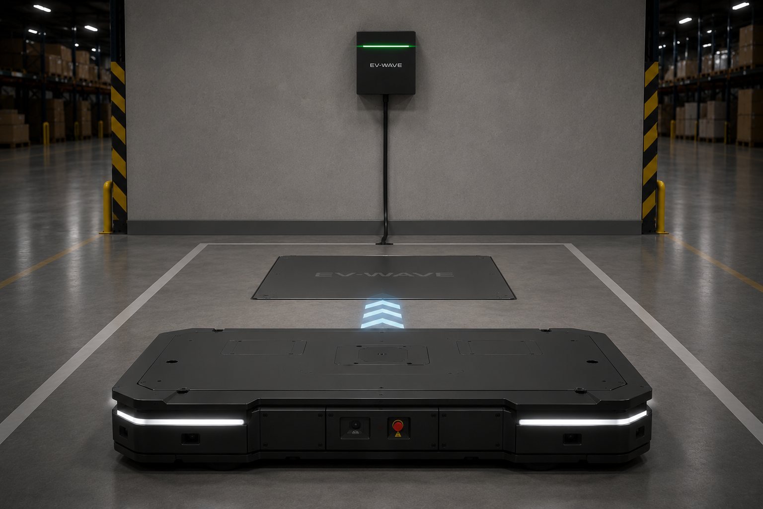 Borne de charge EV-WAVE encastrée dans le sol, sans câble ni connecteur exposé