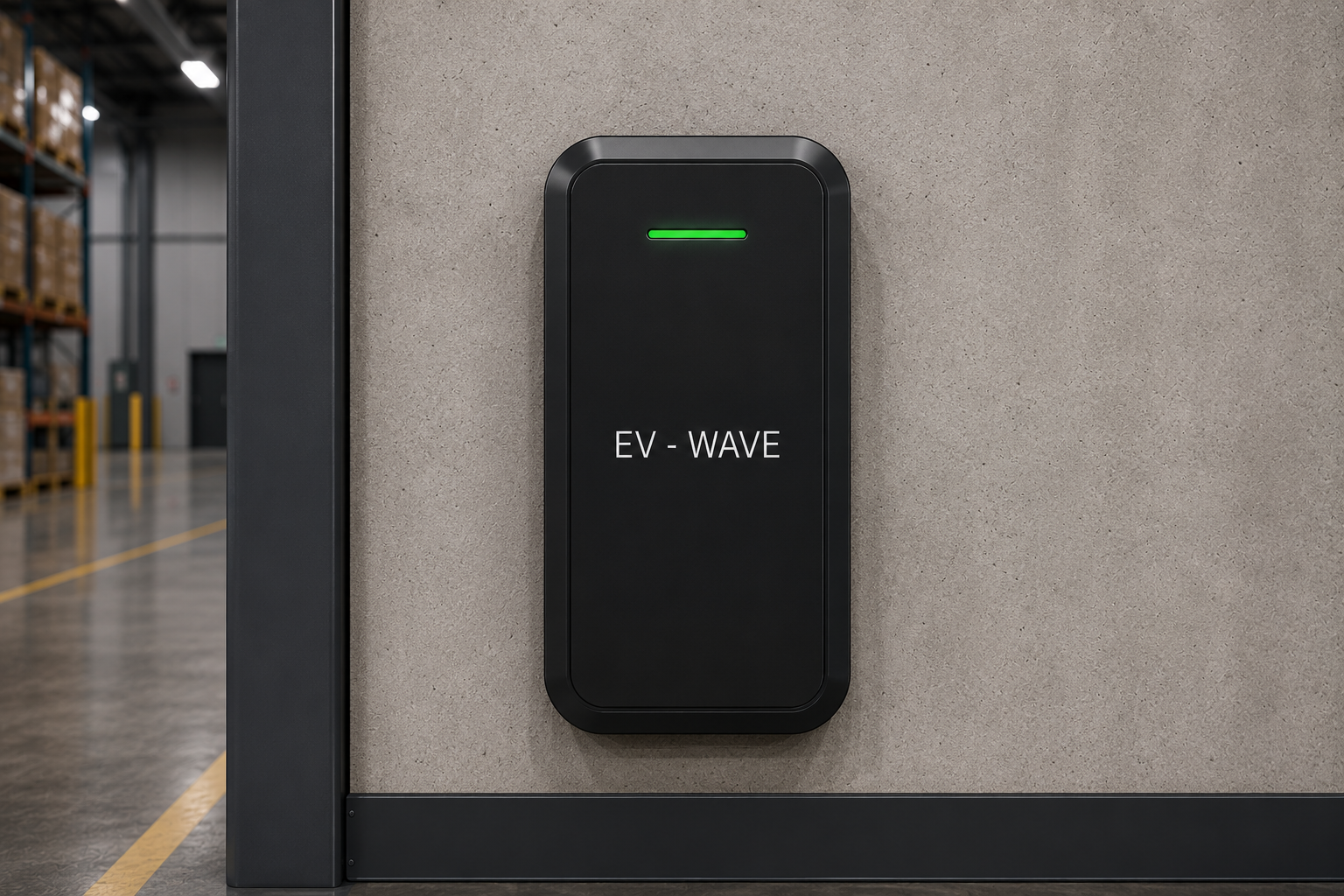 Borne EV-WAVE murale intégrée, bobine d'induction et électronique réunies dans un seul boîtier